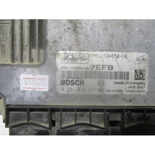 Ford Focus 1.6 TDCI Motor Beyni 7M51-12A650-UB 0281012487 7EFB