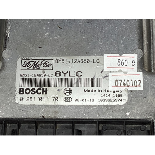 Ford Focus 1.6 TDCI Motor Beyni 8M51-12A650-LC 0281011701 8YLC