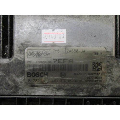 Ford Focus 1.6 TDCI Motor Beyni 7M51-12A650-UA 0281012487 7EFA  