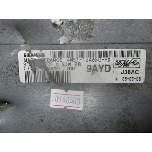 Ford Focus 1.6 Motor Beyni 4M51-12A650-HD S118934101D SIM28 9AYD