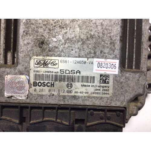 Ford Fiesta Fusion 1.6 TDCI Motor Beyni 6S61-12A650-VA 0281011612 5DSA