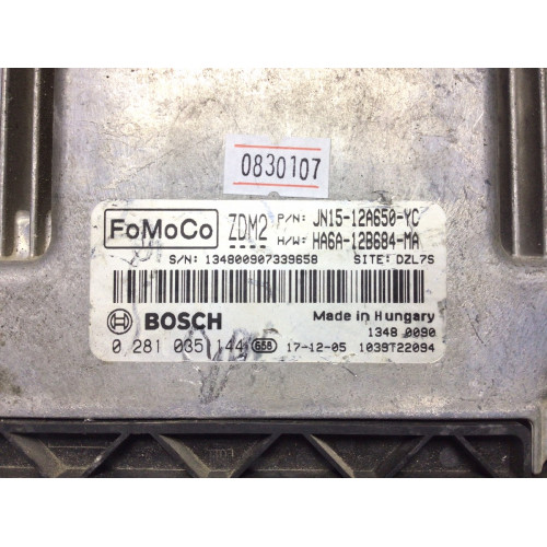 Ford Fiesta 1.6TDCI Motor Beyni JN15-12A650-YC 0281035144 