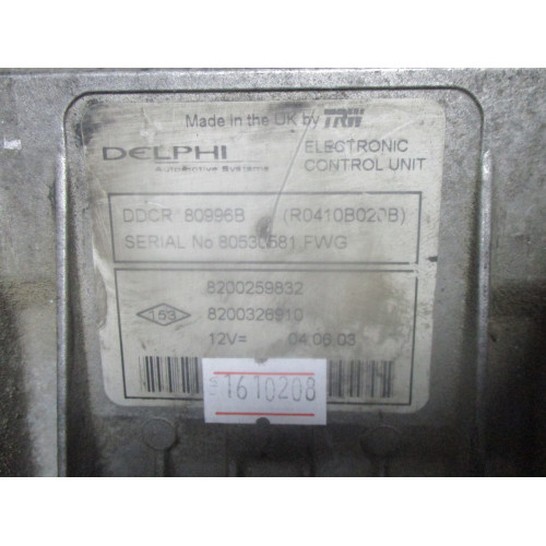 Renault Megane 1.5 Motor Beyni 8200259832 8200326910 DDCR 80996B 