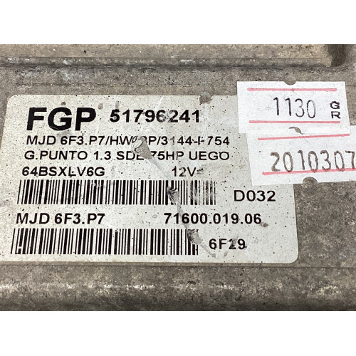 Fiat Grande Punto 1.3 Motor Beyni MJD 6F3.P7 HW03P 51796241