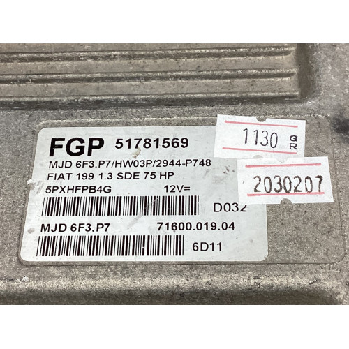 Fiat Grande Punto Motor Beyni 51781569 MJD 6F3.P7 HW03P