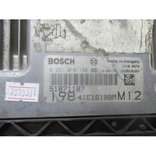 Fiat Bravo 1.6 Motor Beyni 0281016198 51871187