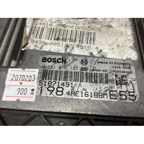 Fiat Bravo 1.6 JTD Motor Beyni 0281016197 51871491