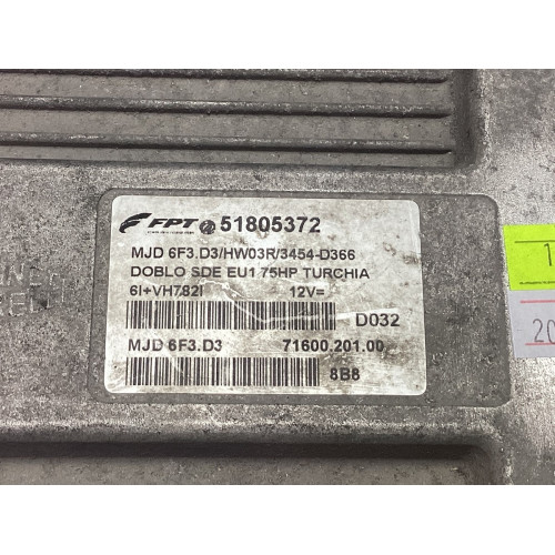 Fiat Doblo 1.3 JTD Motor Beyni MJD 6F3.D3 HW03R 51805372