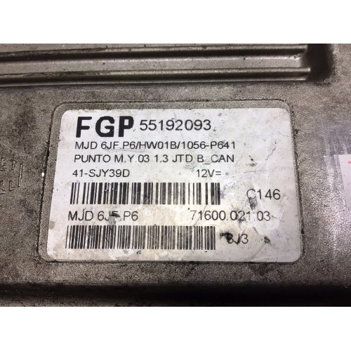 Fiat Punto 1.3 Motor Beyni MJD6JF.P6 55192093 HW01B