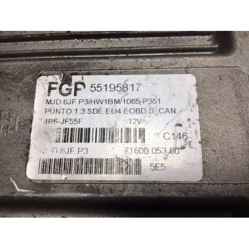 Fiat Punto 1.3 Motor Beyni MJD6JF.P3 55195817 HW01B