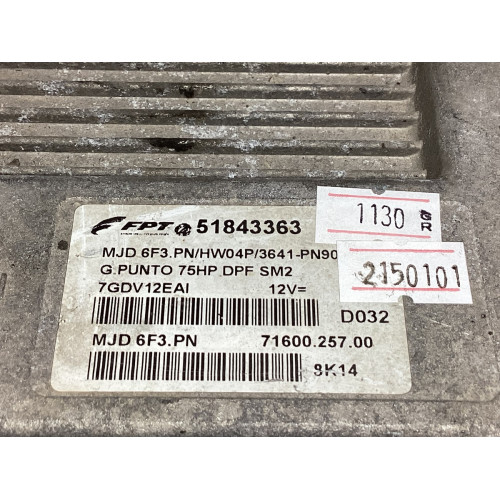 Fiat Grande Punto 1.3 Motor Beyni MJD 6F3.PN HW04P 51843363