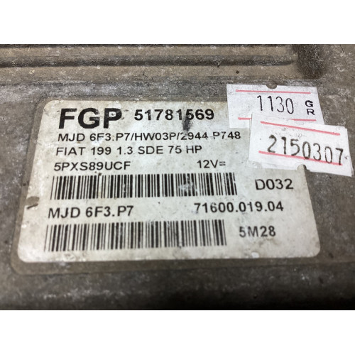 Fiat Grande Punto Motor Beyni 51781569 MJD 6F3.P7 HW03P