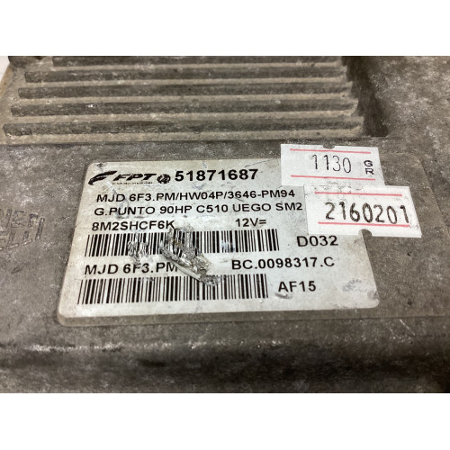 Fiat Grande Punto 1.3 Motor Beyni MJD 6F3.PM HW04P 51871687