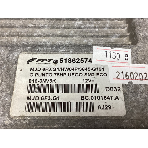 Fiat Grande Punto 1.3 Motor Beyni MJD 6F3.G1 HW04P 51862574