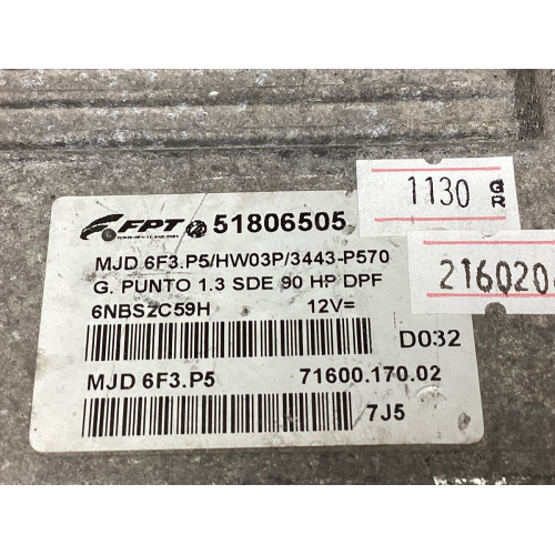 Fiat Grande Punto 1.3 Motor Beyni MJD 6F3.P5 HW03P 51806505