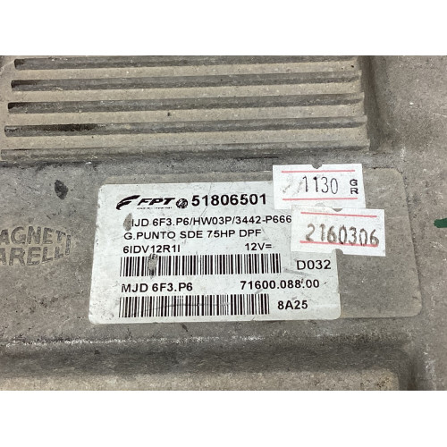 Fiat Grande Punto 1.3 Motor Beyni MJD 6F3.P6 HW03P 51806501