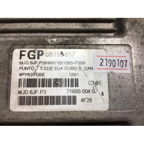 Fiat Punto 1.3 Motor Beyni MJD6JF.P3 55195817