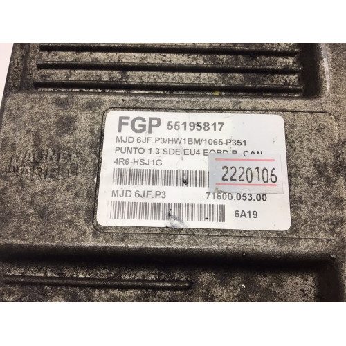 Fiat Punto 1.3 Motor Beyni MJD6JF.P3 55195817 HW1BM