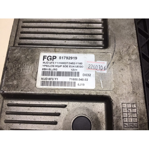 Lancia Ypsilon 1.3 Motor Beyni MJD6F3.Y1 51792919 HW03T
