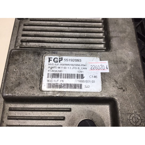Fiat Punto 1.3 Motor Beyni MJD6JF.P6 55192093 HW01B