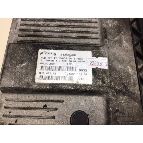 Fiat Grande Punto 1.3 Motor Beyni 51796242 HW03P MJD6F3.PB