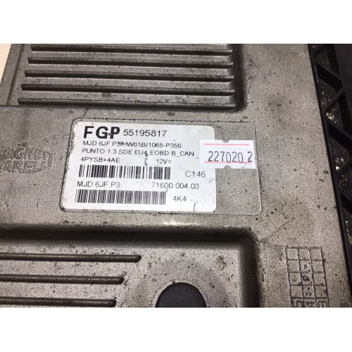 Fiat Punto 1.3 Motor Beyni MJD6JF.P3 55195817 HW01B