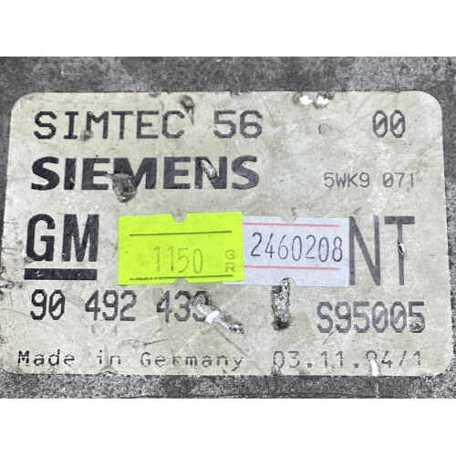 Opel Omega 2.0 Motor Beyni 90492433 NT 5WK9071 Simtec 56