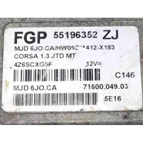 Opel Corsa 1.3 Motor Beyni MJD 6JO.CA 71600.049.03 55196352ZJ