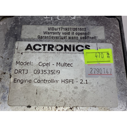Opel Astra G 1.6 Motor Beyni 09353509