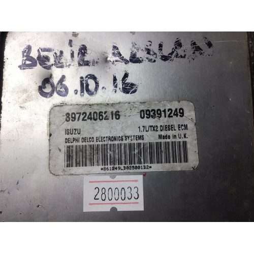 Opel Astra 1.7 Motor Beyni 8972406216 09391249