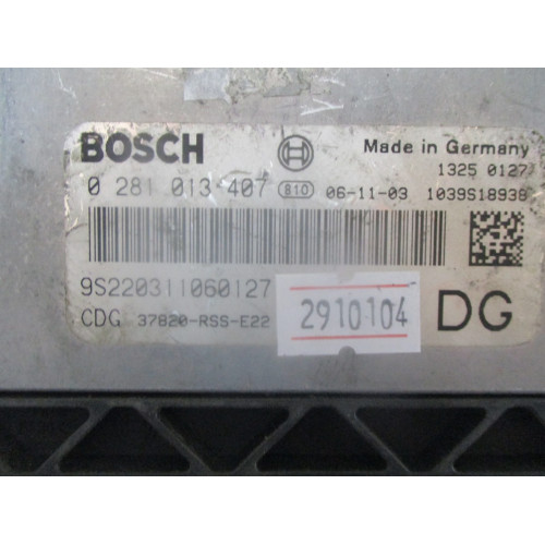 Honda Motor Beyni 9S220311060127 37820-RSS-E22 0281013407 9S220311060127