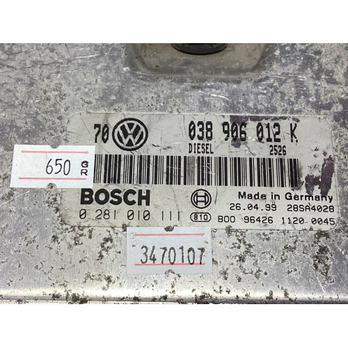 Volkswagen Bora Golf 1.9 Motor Beyni 0281010111 038906012K