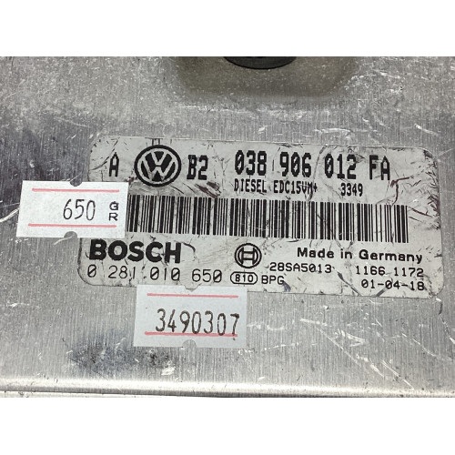 Volkswagen Golf Skoda Octavia Fabia 1.9 Motor Beyni 038906012FA 0281010650 EDC15VM+
