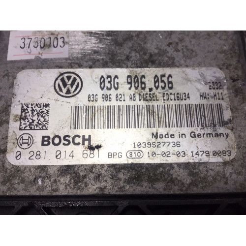 Volkswagen Touran 1.9 Motor Beyni 03G906056 0281014681 EDC16U34