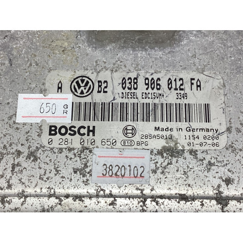 Volkswagen Golf Skoda Octavia Fabia 1.9 Motor Beyni 038906012FA 0281010650 EDC15VM+