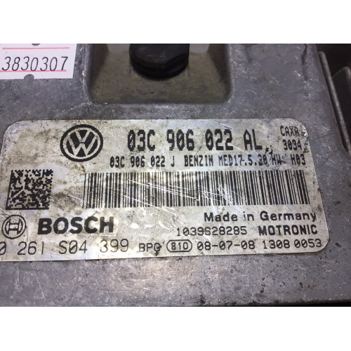 Volkswagen Golf 2.0 Motor Beyni 03C906022AL 0261S04399 MED17.5.20