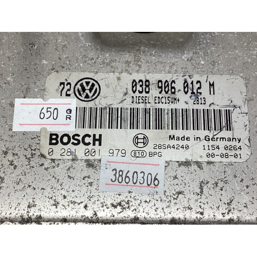 Volkswagen Golf 1.9 Motor Beyni 038906012M 0281001979 EDC15VM+