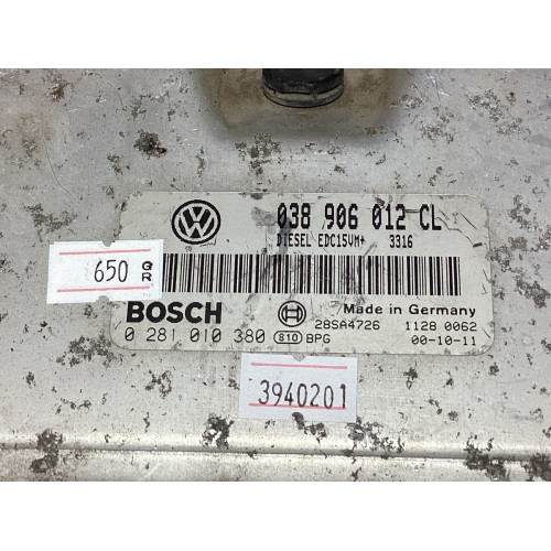 Skoda Octavia 1.9 Motor Beyni 038906012CL 0281010380 EDC15VM+