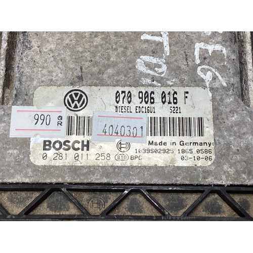Volkswagen Touareg Motor Beyni 070906016F 0281011258 EDC16U1