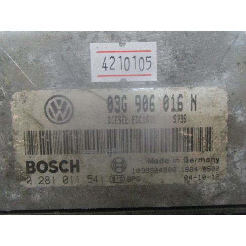 Volkswagen Caddy 2.0 Motor Beyni EDC16U1 03G906016N 0281011541