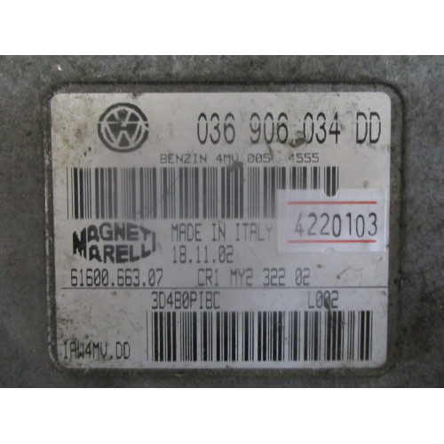 Volkswagen Polo 1.4 16V Motor Beyni 036906034DD 61600.663.07 IAW4MV.DD