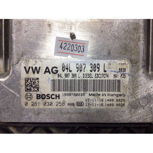 Audi A4 2.0TDI Motor Beyni 0281030258 04L907309L EDC17C74