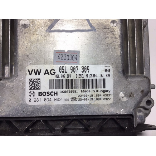 Audi A6 2.0TDI Motor Beyni 0281034002 05L907309 MD1CS004