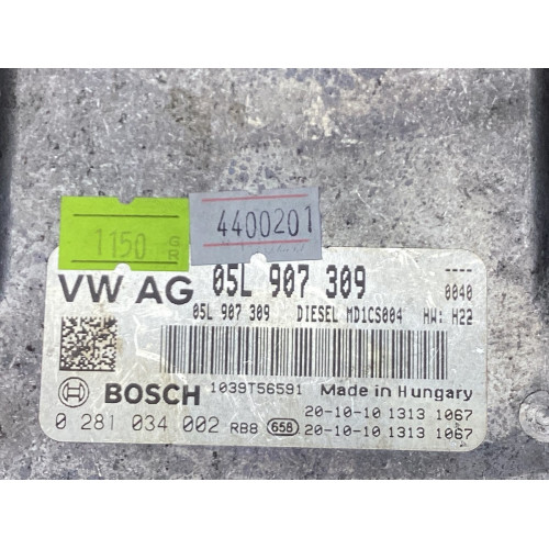 Audi A6 2.0 TDI Motor Beyni 0281034002 05L907309 MD1CS004