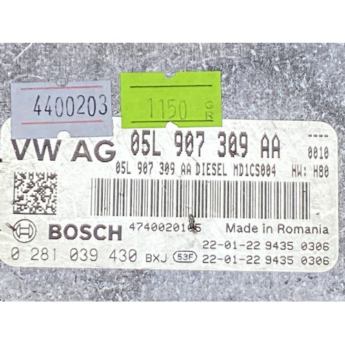 Audi A6 2.0 TDI Motor Beyni 0281039430 05L907309AA MD1CS004