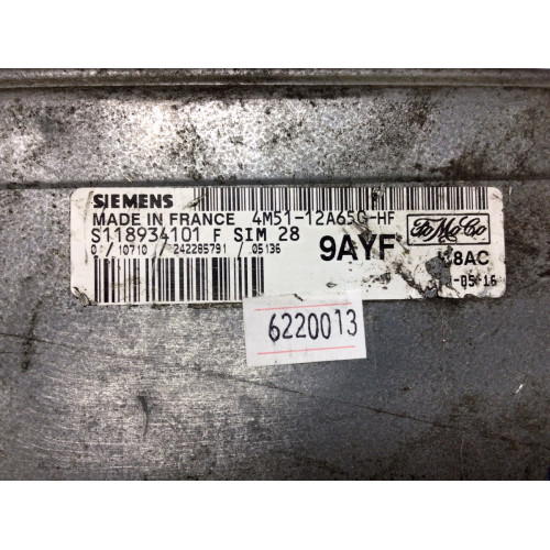 Ford Focus 1.6 Motor Beyni SIM28 S118934101F 4M51-12A650-HF 9AYF