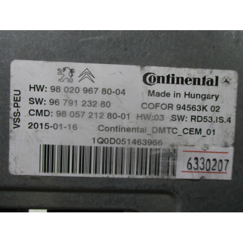 Citroen C4 Start Stop Beyni 9802096780-04 9805721280-01 9679123280