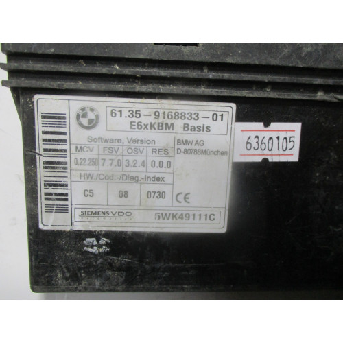 BMW E60 Gövde Modulü 61.35-9168833-01 5WK49111C