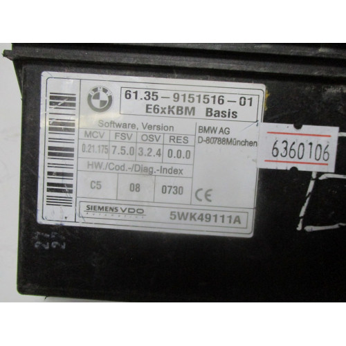 BMW E60 Gövde Kontrol Modulü 61.35-9151516-01