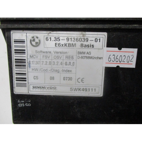 BMW E60 M5 Konfor Beyni 61.35-9136039-01